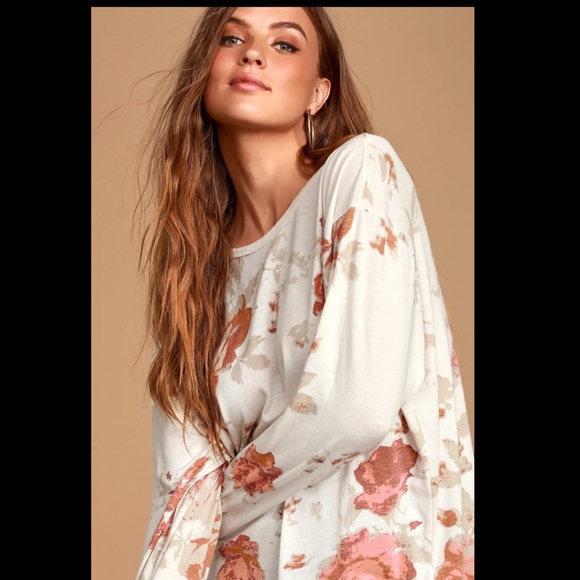 🎉HP🎉NWT Free People Arielle Print Long Sleeve Top - Picture 4 of 14